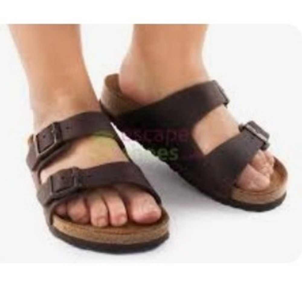 Birkenstock Dark Brown Double Strap Sandals